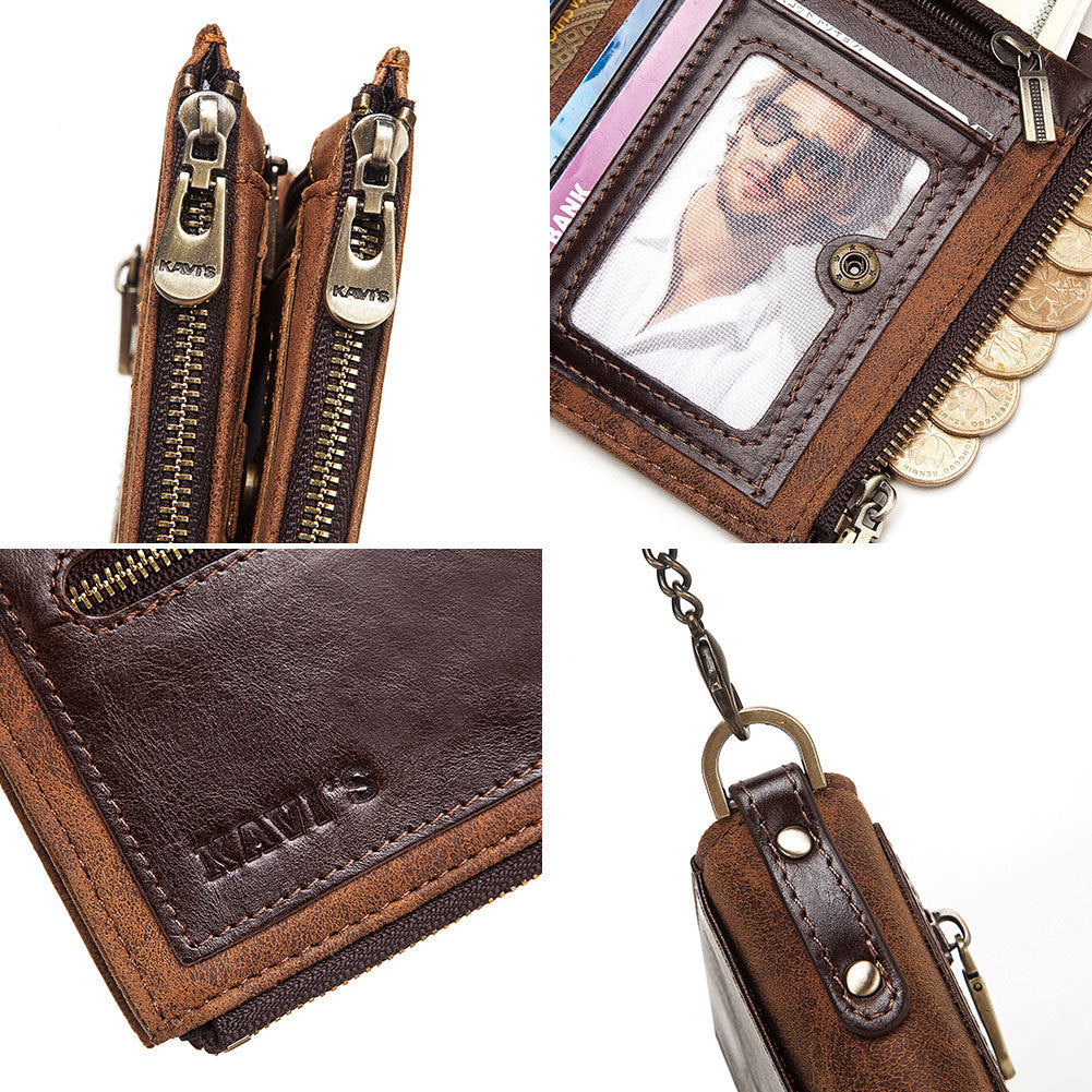 Men's Wallet - Anti-theft Swiping, Leather Wallet Multifunctional