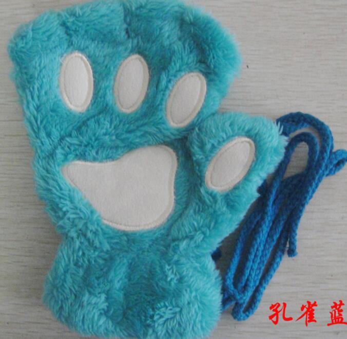 Winter Lovely Half Cover Paw Bear Cat Claw Gloves - Short Finger Gloves