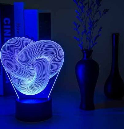 Twist Abstract LED 3D Night Light Touch - Colorful Acrylic 3D Table Lamp Decoration Lighting Baby Sleeping Mood Lamp Best Gift