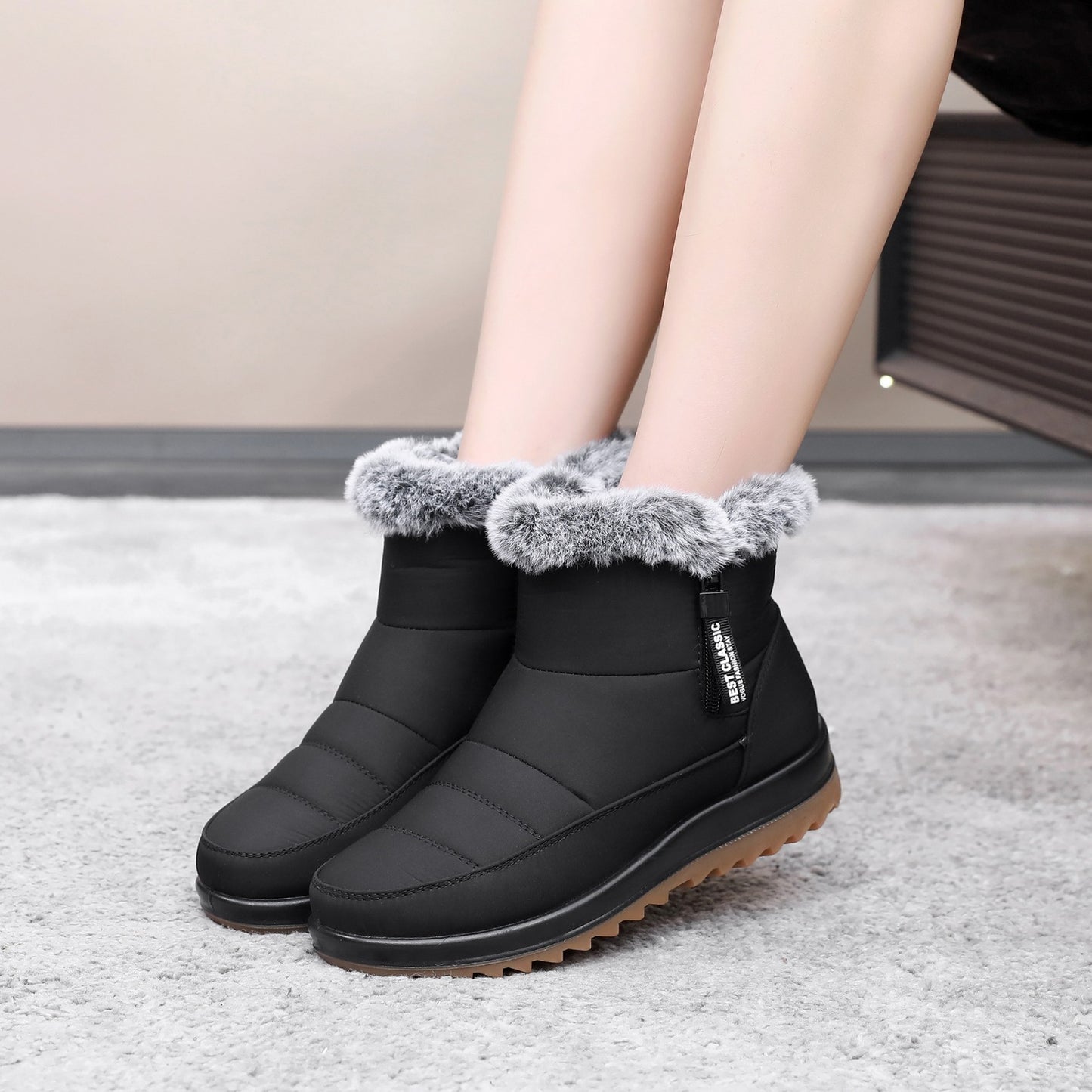 Winter Snow Boot With Side Zipper For Women