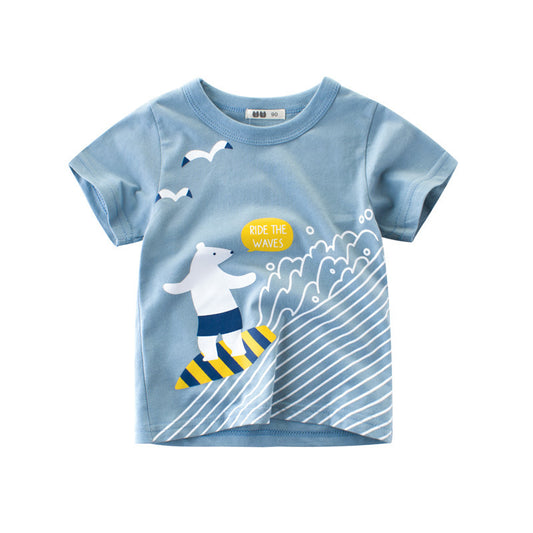 Children's Polar Bear Short-sleeved T-shirts - baby clothes, boys