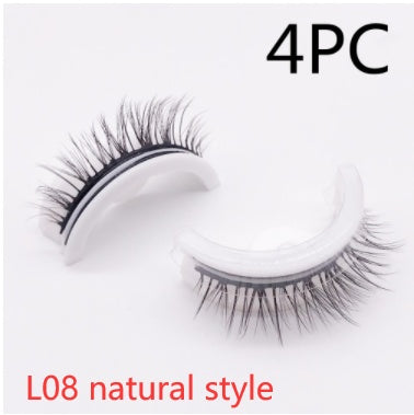 Reusable 3D Mink Lashes - Natural False Eyelashes Self Adhesive Glue Free Makeup Eyelash
