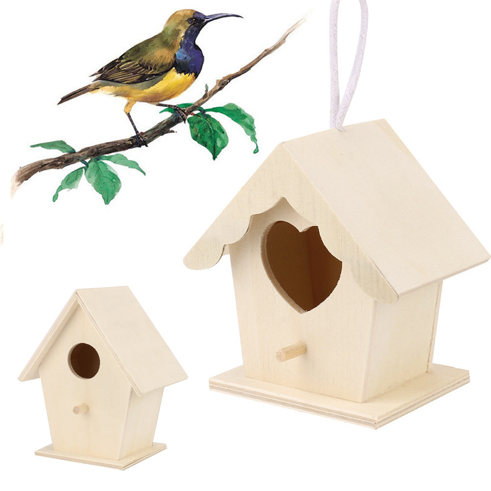 Creative Wooden Bird Nest Ornaments β Handcrafted Decorative Hanging Birdhouses