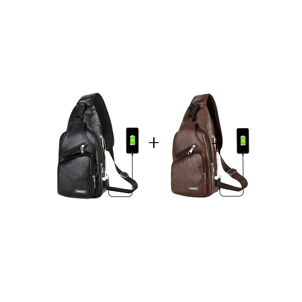 USB Portable Charging Chest Bag - Messenger Bag