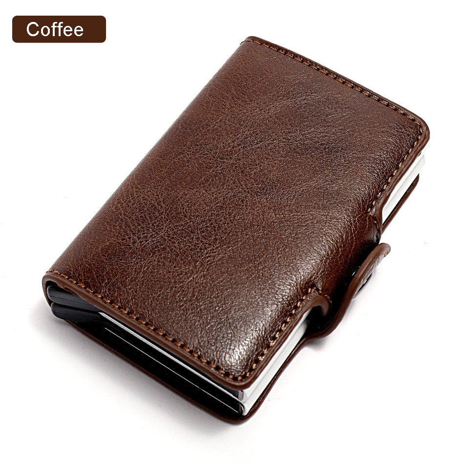 Horse Leather Men Mini Money Clip Credit Card ID Holder
