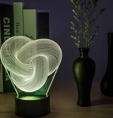 Twist Abstract LED 3D Night Light Touch - Colorful Acrylic 3D Table Lamp Decoration Lighting Baby Sleeping Mood Lamp Best Gift