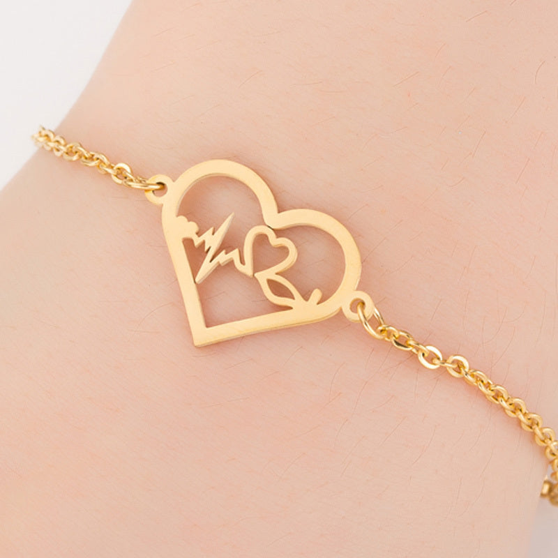 Gold Charms Bracelet Femme Stainless Steel Women Jewelry - Lucky Origami Elephant Bracelets Friendship Gifts
