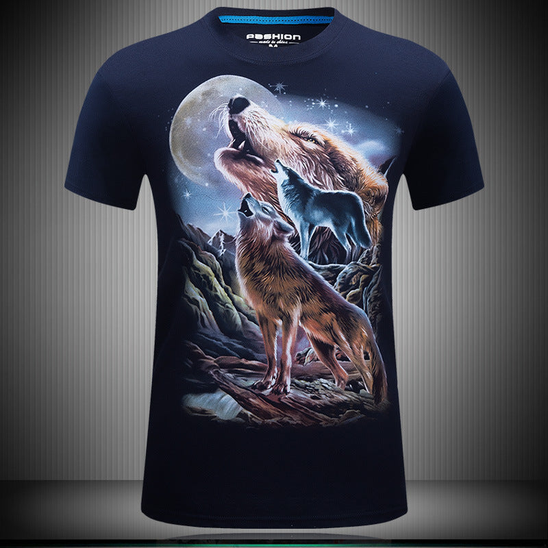 Cool Wolf 3D Design T-shirt