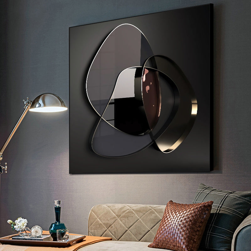 Modern Abstract 3D Metal Effect Canvas Art - Frameless Contemporary Wall Decor - JumoShop