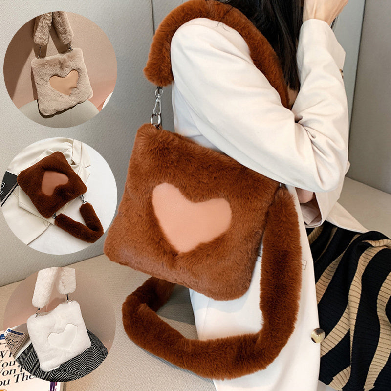 Love Handbags - Winter Plush Shoulder Bags For Women