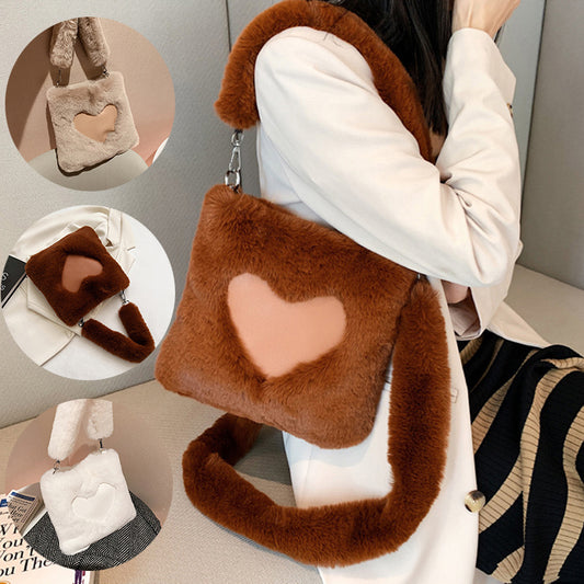 Love Handbags - Winter Plush Shoulder Bags For Women