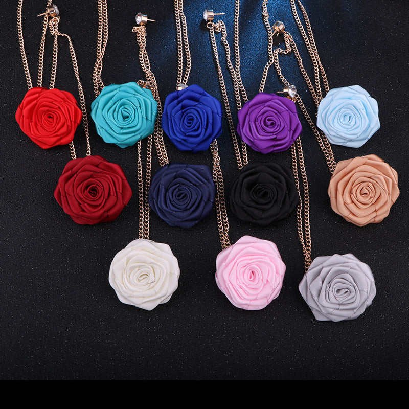 🌹Handmade Rose Brooch with Tassel – Elegant Unisex Suit Pin
