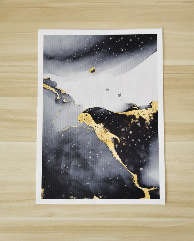 🖤 Black & White Abstract Marble Canvas Wall Art – Luxury Gold Stroke Modern Decor - JumoShop