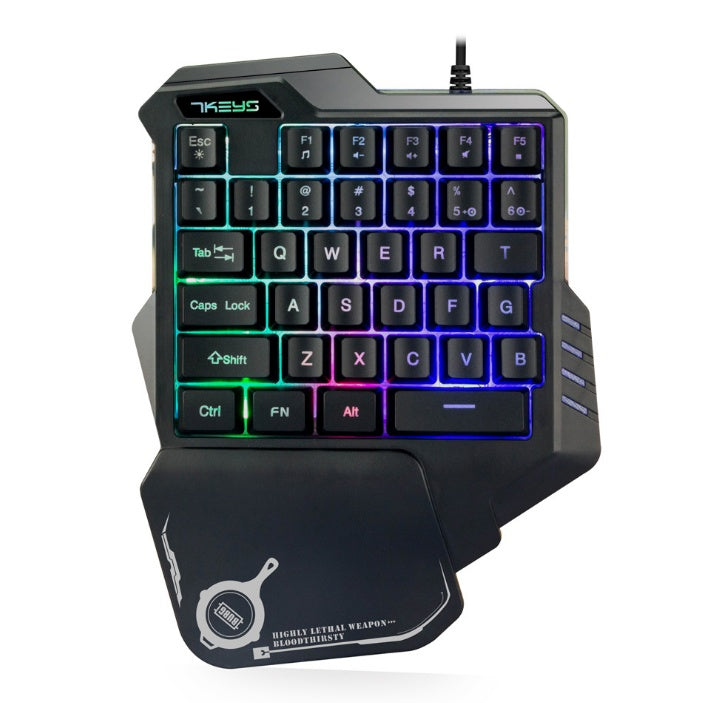 One-Handed Mechanical Gaming Keyboard -  RGB Backlit Portable Mini Gaming Keypad Game Controller