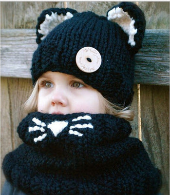 Handmade Kids Winter Hats - Wrap Bear Scarf Caps