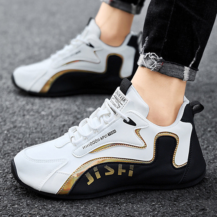 Fashion Colorblock Lace-up Sneakers For Men - Breathable Low-top Dad Shoes Running Walking Sports Shoes