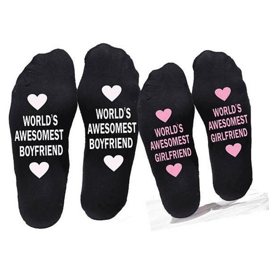 Unisex Cotton Socks - Printing Letter Funny Socks For Boyfriend   Girlfriend Valentine's Day Gift