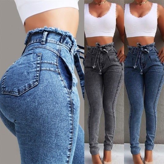 Hot Fringed High Waisted Jeans
