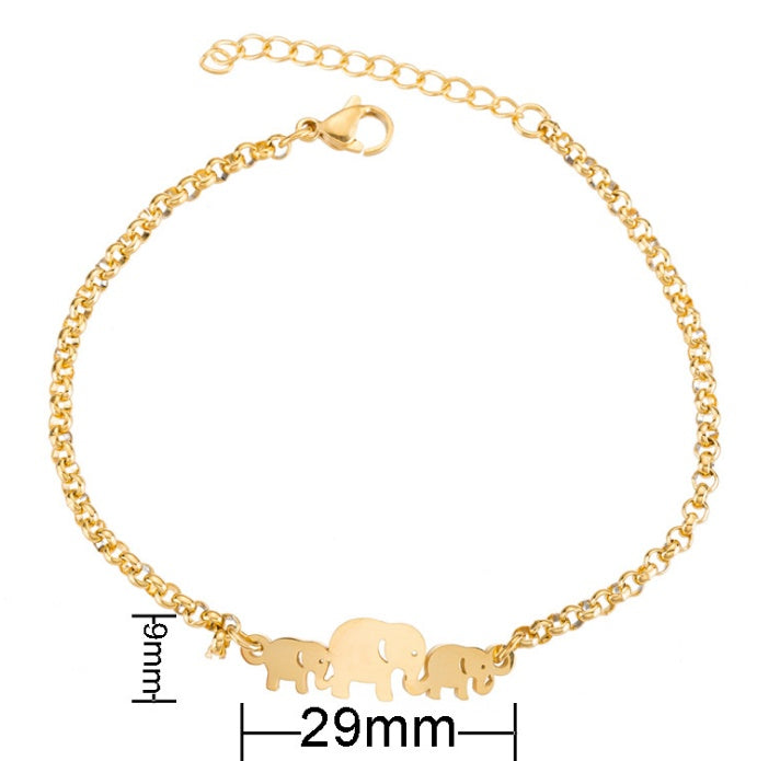 Gold Charms Bracelet Femme Stainless Steel Women Jewelry - Lucky Origami Elephant Bracelets Friendship Gifts
