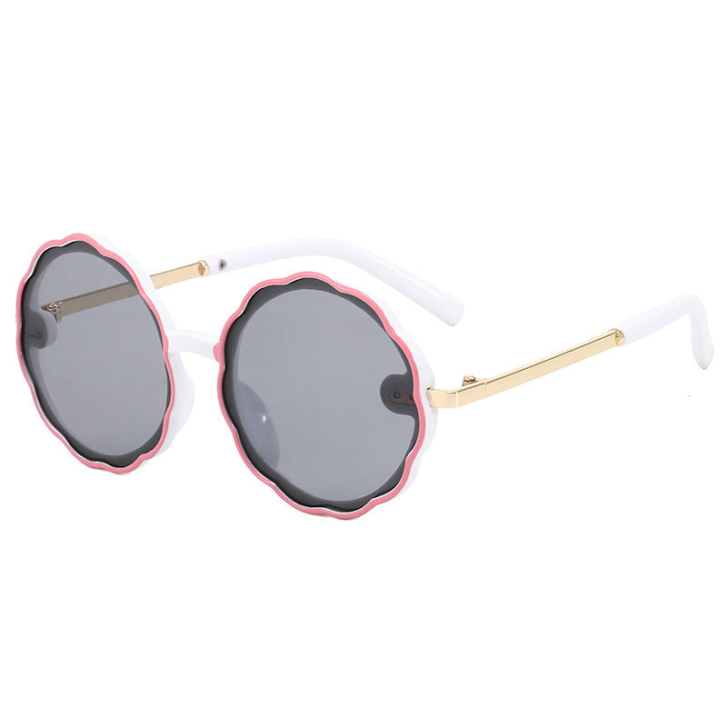 Kids Wave Frame Vintage Round Sunglasses
