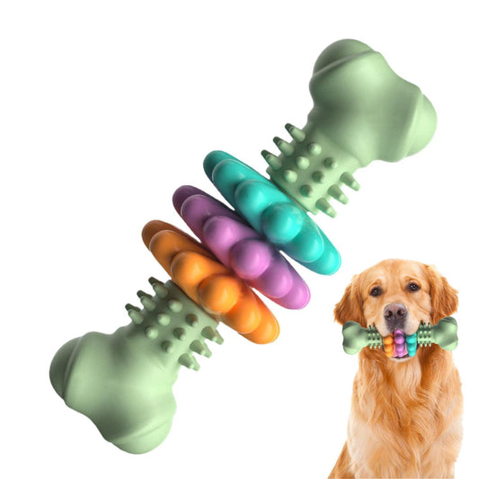Dog Chew Bone Toy For Teeth Cleaning - Indestructible TPR Bone Chewing Bite Resistant Teething Toys