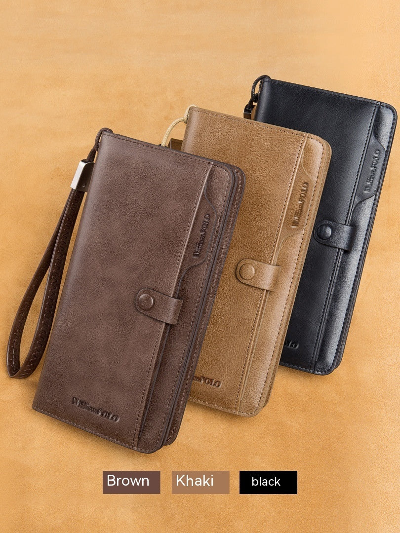 Men's Long Wallet - Genuine Leather Wallet