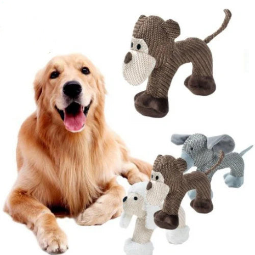 Dog Plush & Chew Toys For Small/Large Dogs - Bite Resistant Interactive