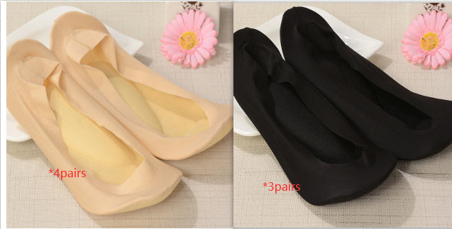 3D Arch Foot Massage Health Care Women Socks - Summer Socks Ice Silk Socks Invisible Slippers Feet Care