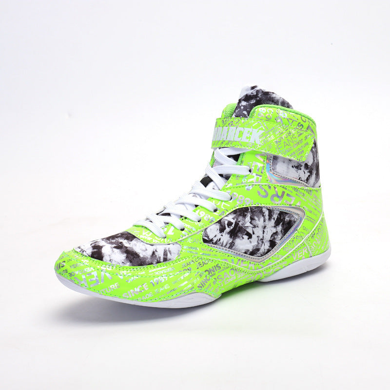 Men's Sneaker High-top Boxing Shoe -- Fashion Graffiti Style Fight Shoes