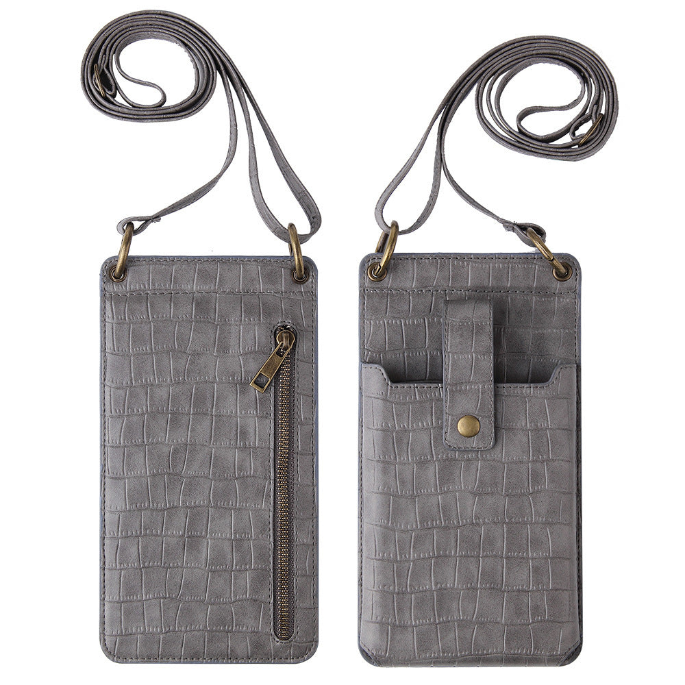 Multi-function Crossbody Bags For Mobile Phone - Crocodile-pattern Wallet Card Holder