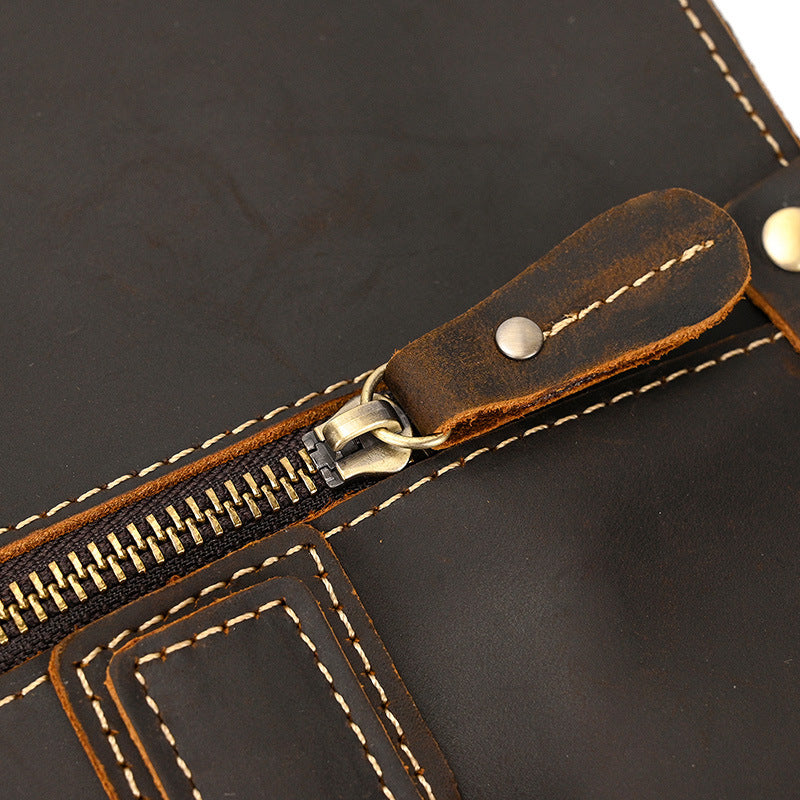 14-inch Commuter Business Briefcase - Retro Crazy Horse Leather Briefcase