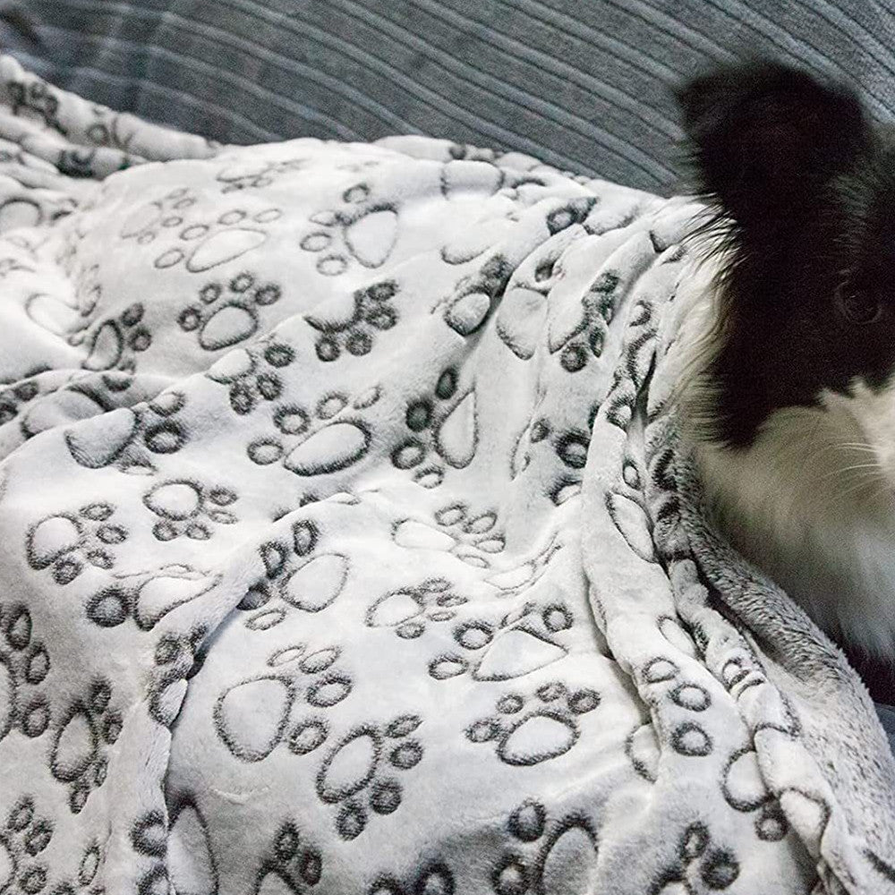 Pet Blanket Flannel Cut Flower Footprints