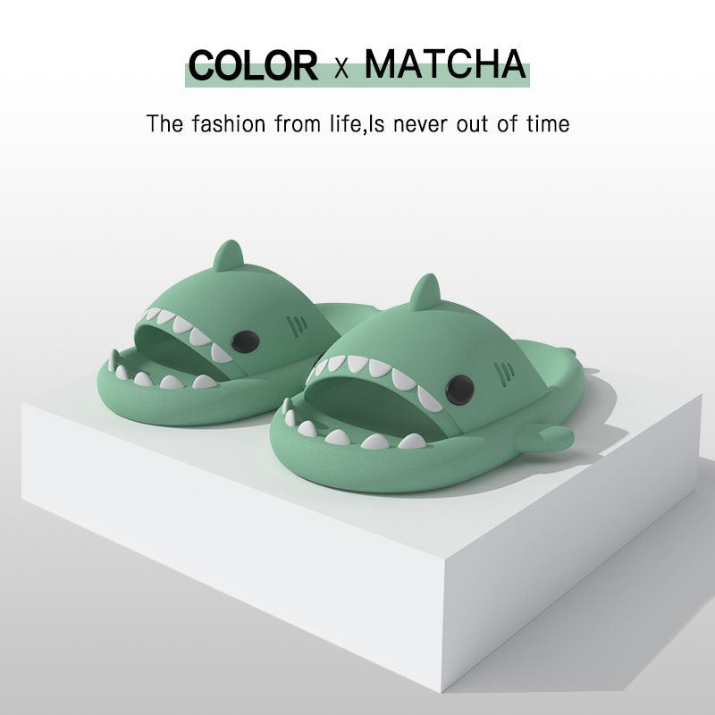 Adult's Slippers Indoor - Outdoor Funny Shark Cartoon