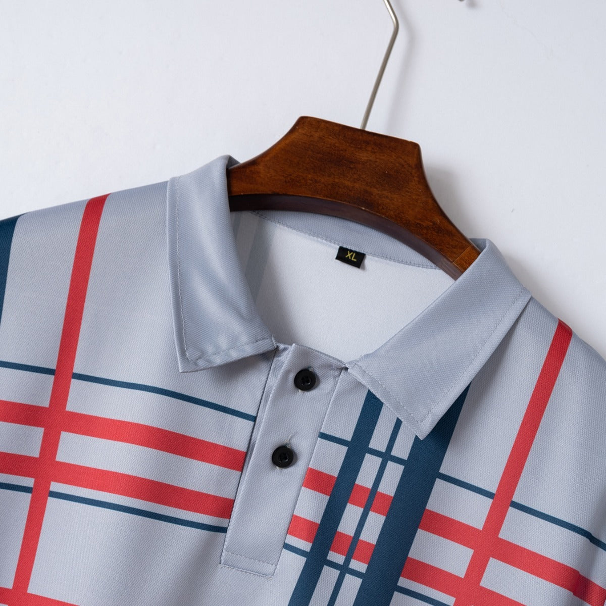 Men's Printed Lapel Button Short-Sleeved Shirt