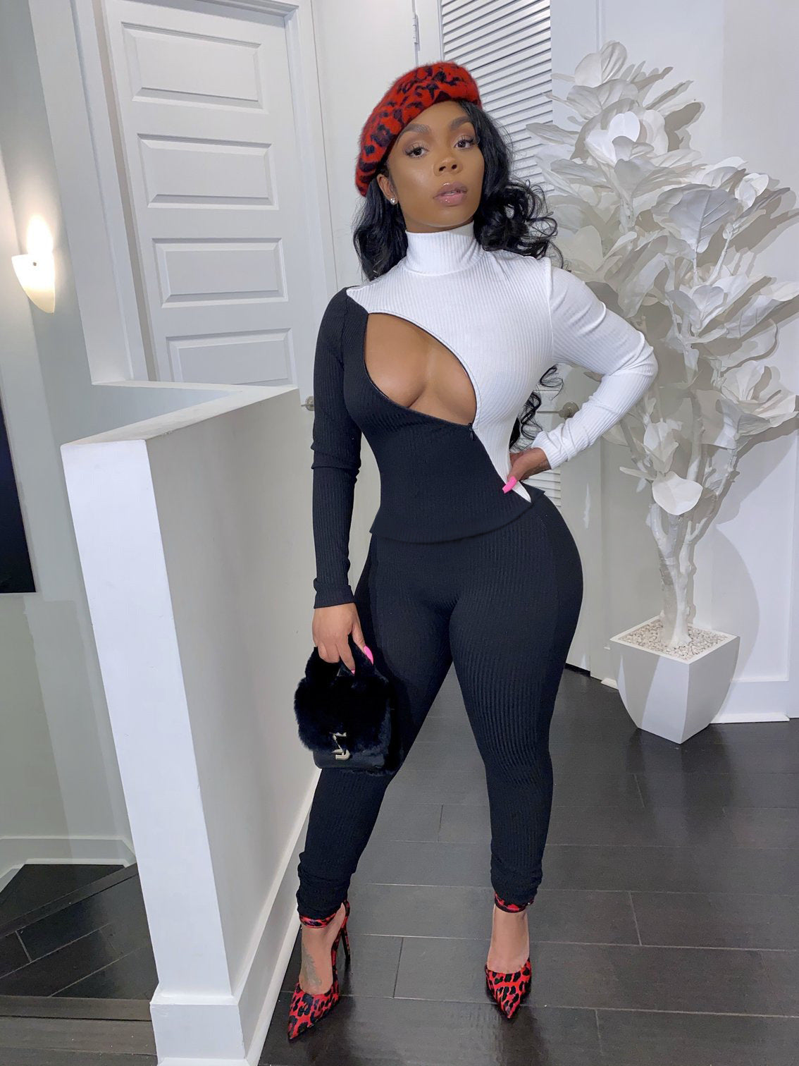 Colorblock Bodycon Jumpsuit