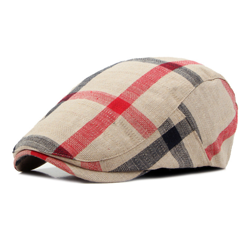 British Style Classic Retro Plaid Men's Cap