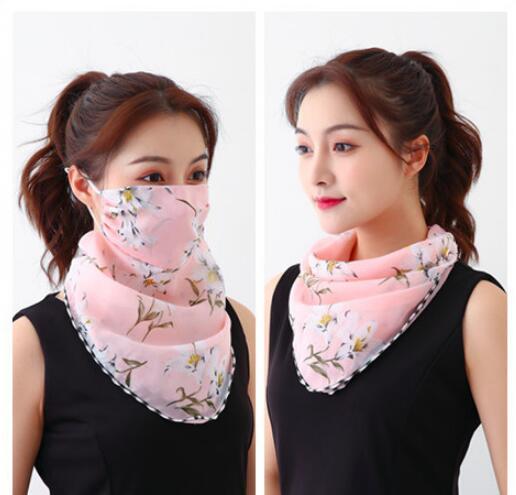 Hanging Ear Thin Face-covering Scarf - Triangle Veil Scarf