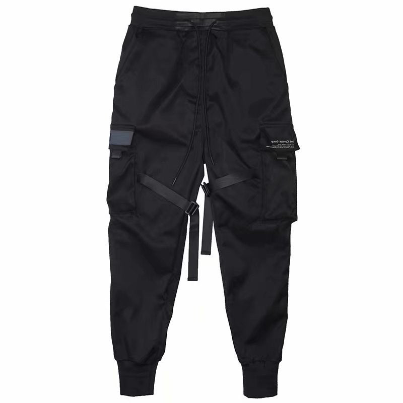 Ribbons Harem Joggers - Men Cargo Pants,  Streetwear Hip Hop Casual Pants