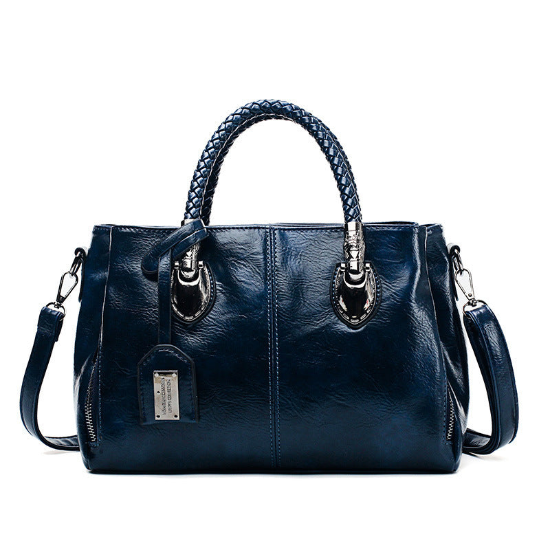Vintage Oil Wax Leather Luxury Handbags - Women's Bags