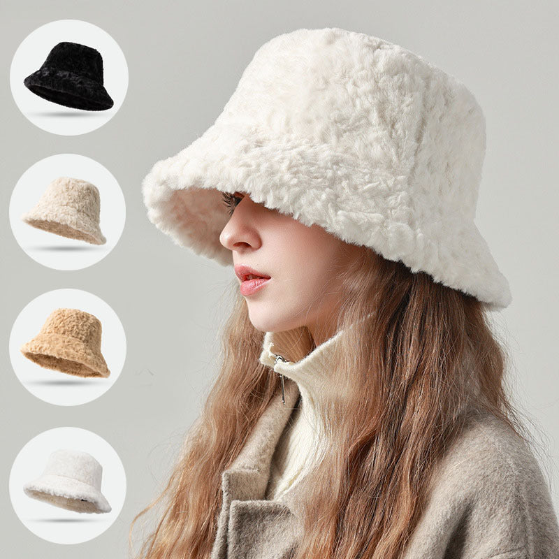 Lambswool Fisherman Winter Hat - Warm Fashionable Solid Color Hats For Women