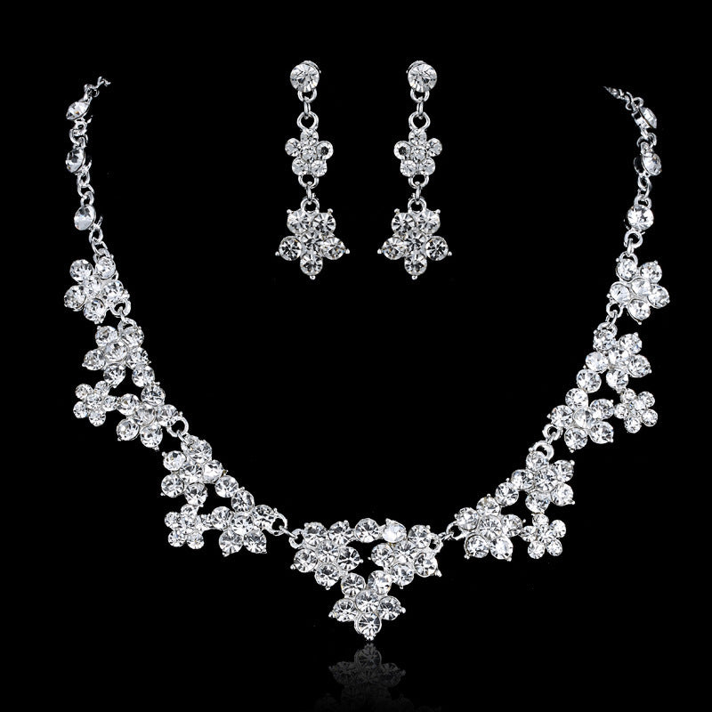 Bridal Jewelry Set – Elegant 3-Piece Necklace, Earrings & Bracelet | European & American Wedding Accessories |Wedding Jewelry Set