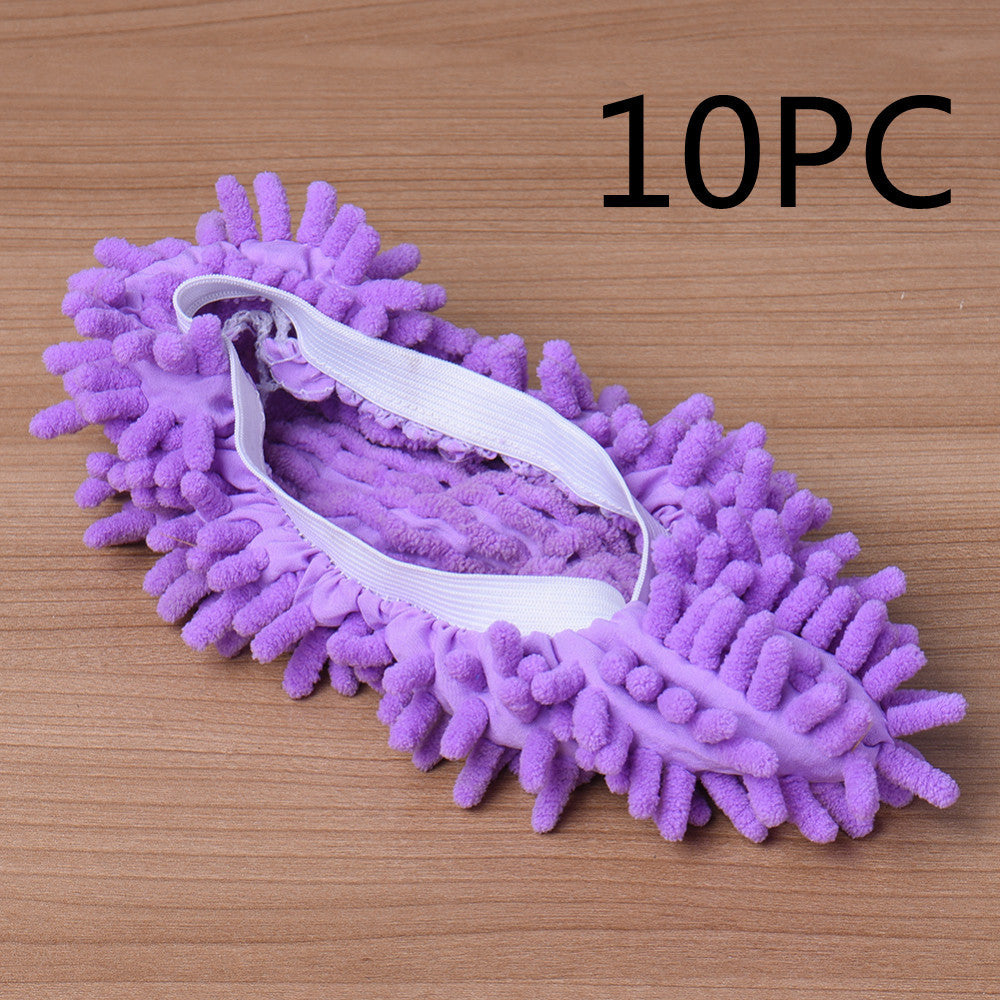 2pcs Set Multifunctional Chenille Micro Fiber Slipper Shoe Covers