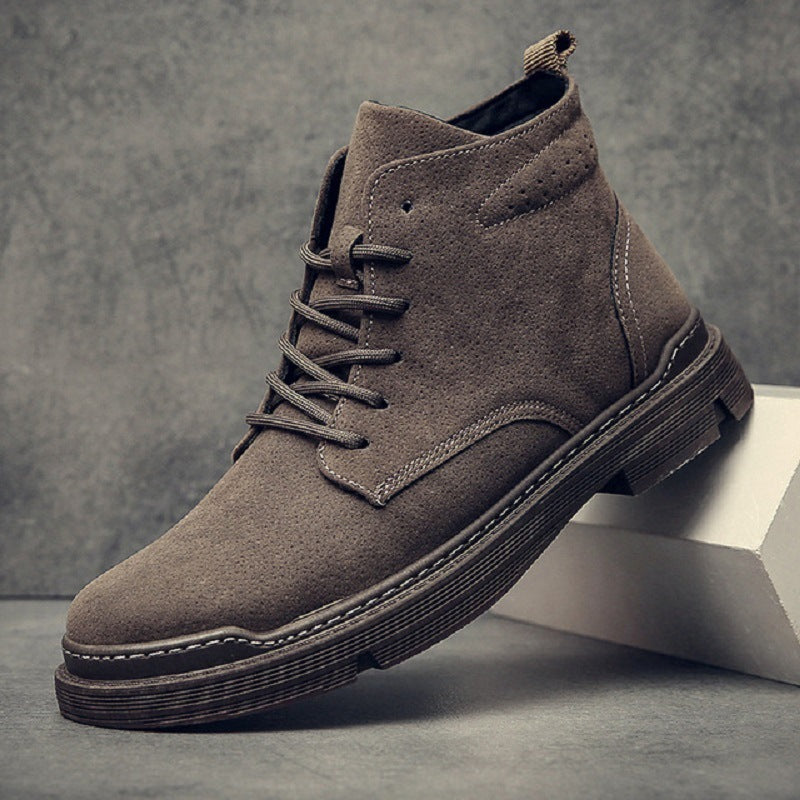 Casual Leather Shoes High-top Boots