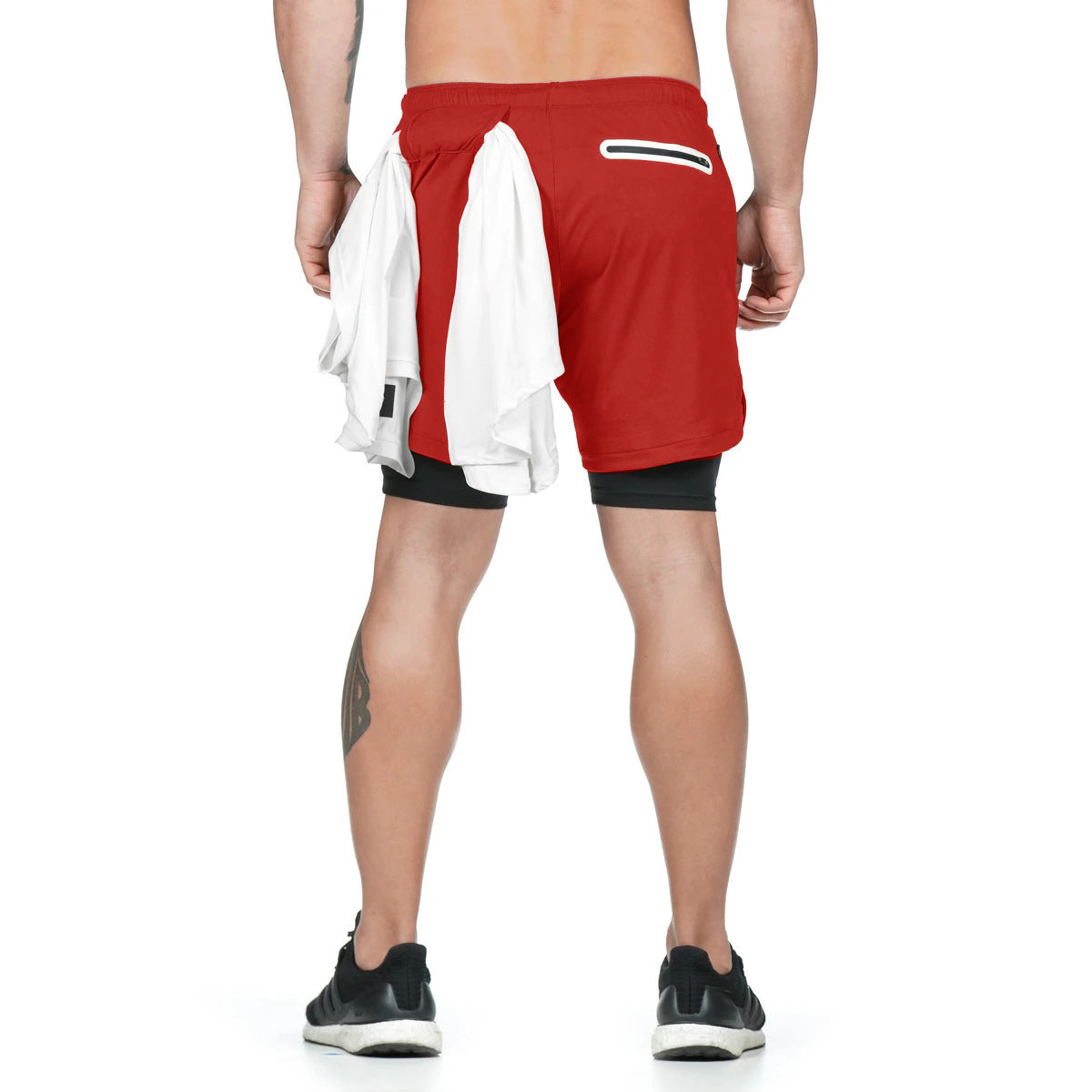 Running Shorts for Men - 2 In 1 Double-deck Quick Dry GYM Fitness Jogging Workout Pants