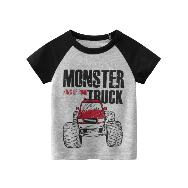 New Boys' Short Sleeve Top - Korean T-shirt Kids Clothes