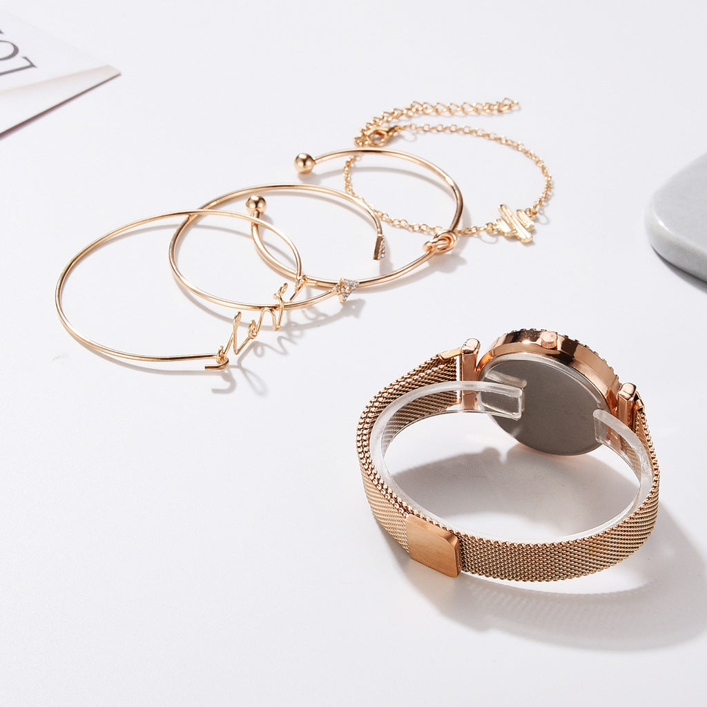 Elegant Starry Sky Magnetic Bracelet Watch – A Timeless Statement Piece ✨ Women Watches Starry Sky Magnet Buckle Fashion Bracelet Wristwatch Roman Numeral Simple Clock Gift - JumoShop