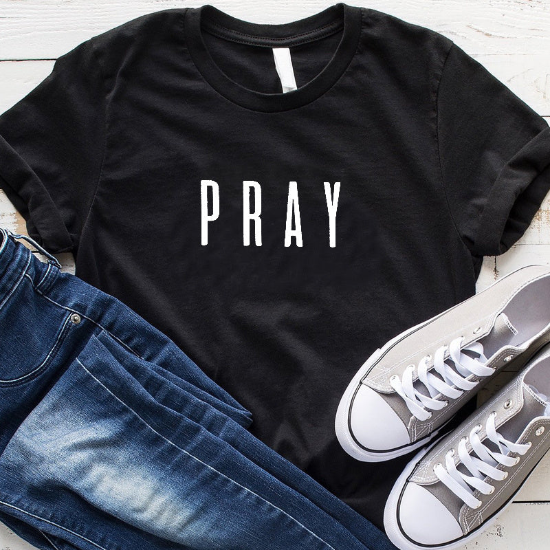 Christian Printed Pray T Shirts - Fashion Clothes Women's Tshirt tops