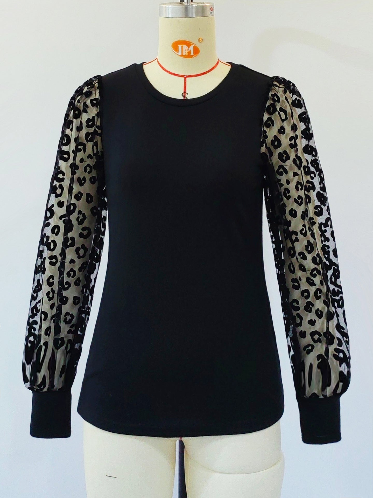 Slim-fit Color Matching Long-sleeved Top
