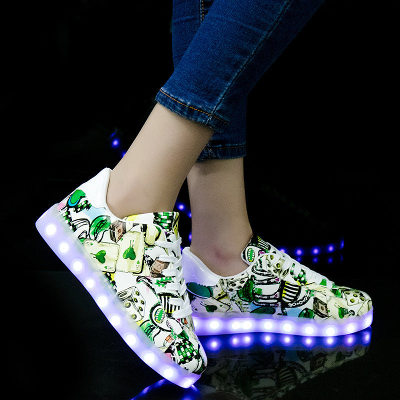 Men and Women Light Shoes - Couple Fluorescent Shoes