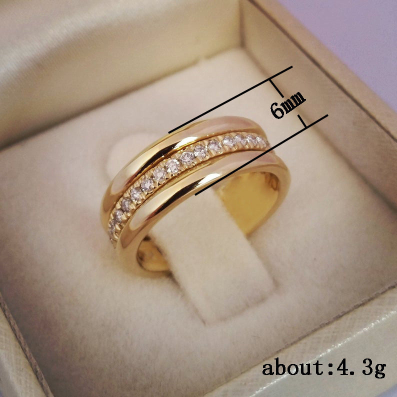 European American Style Simple Golden Ring - Copper Plated Fashion Ring